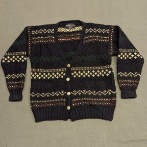Vintage Ralph Lauren Wool Ski Sweater Cardigan Size Small